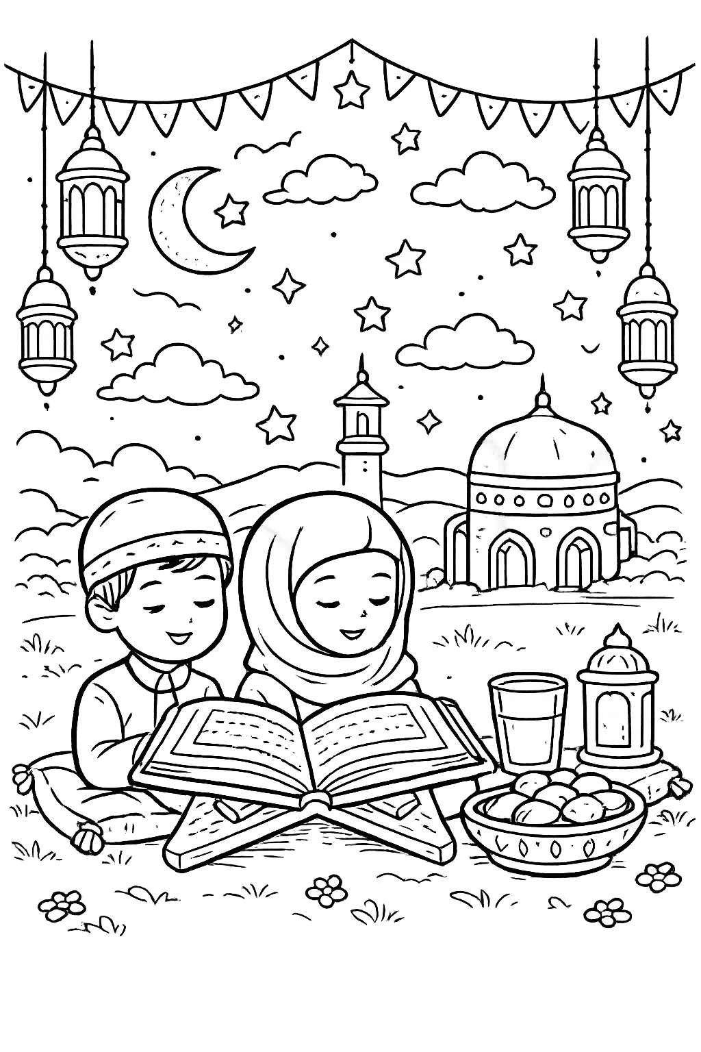 Coloriage Ramadan dessin au trait