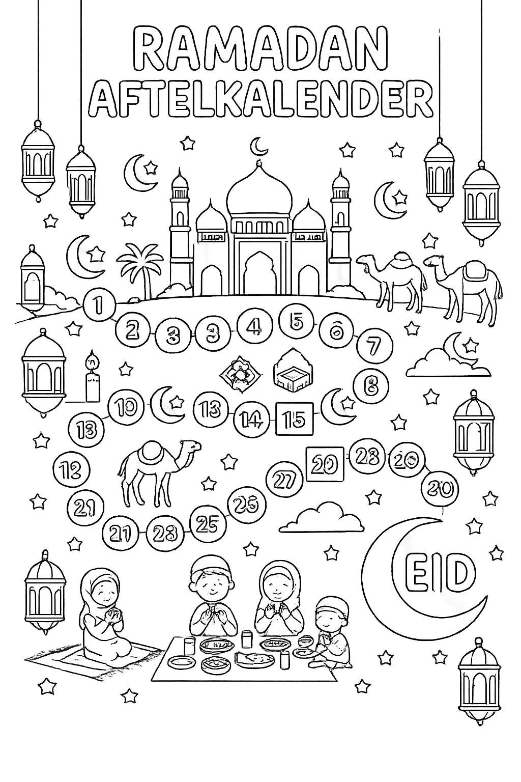 Ramadan kalender coloring page - Variant 9