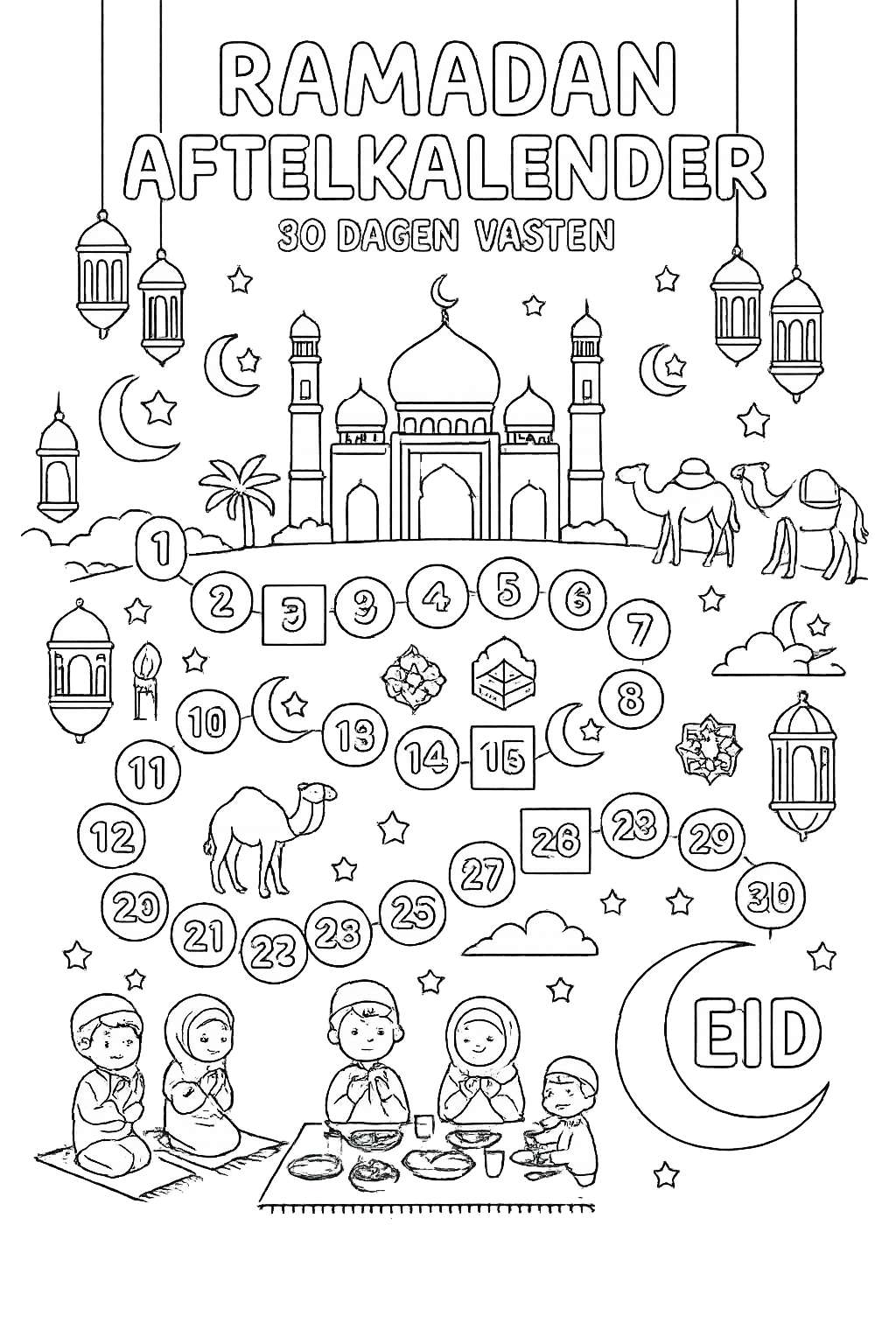 Ramadan kalender coloring page - Variant 12
