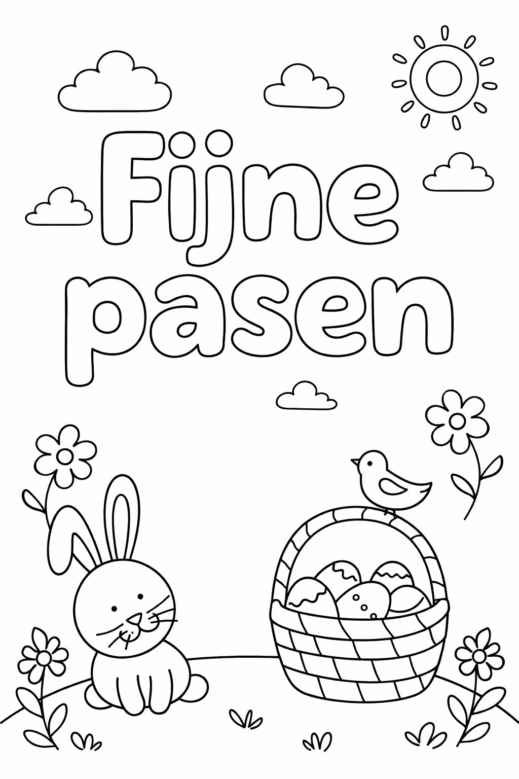 Coloriage Fijne pasen - Variante 1