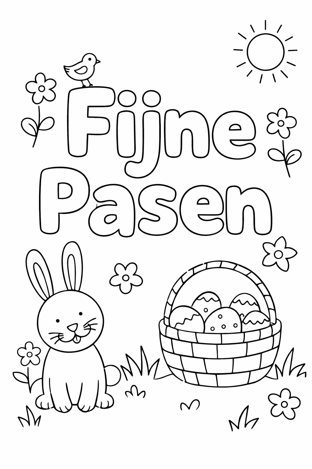Coloriage Fijne pasen - Variante 2