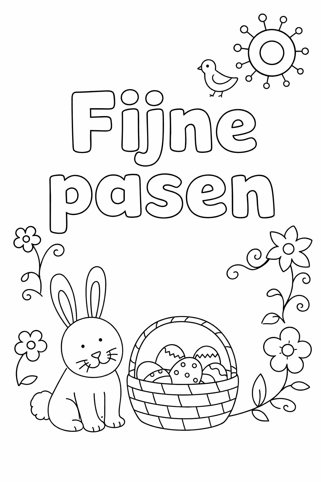 Coloriage Fijne pasen - Variante 3