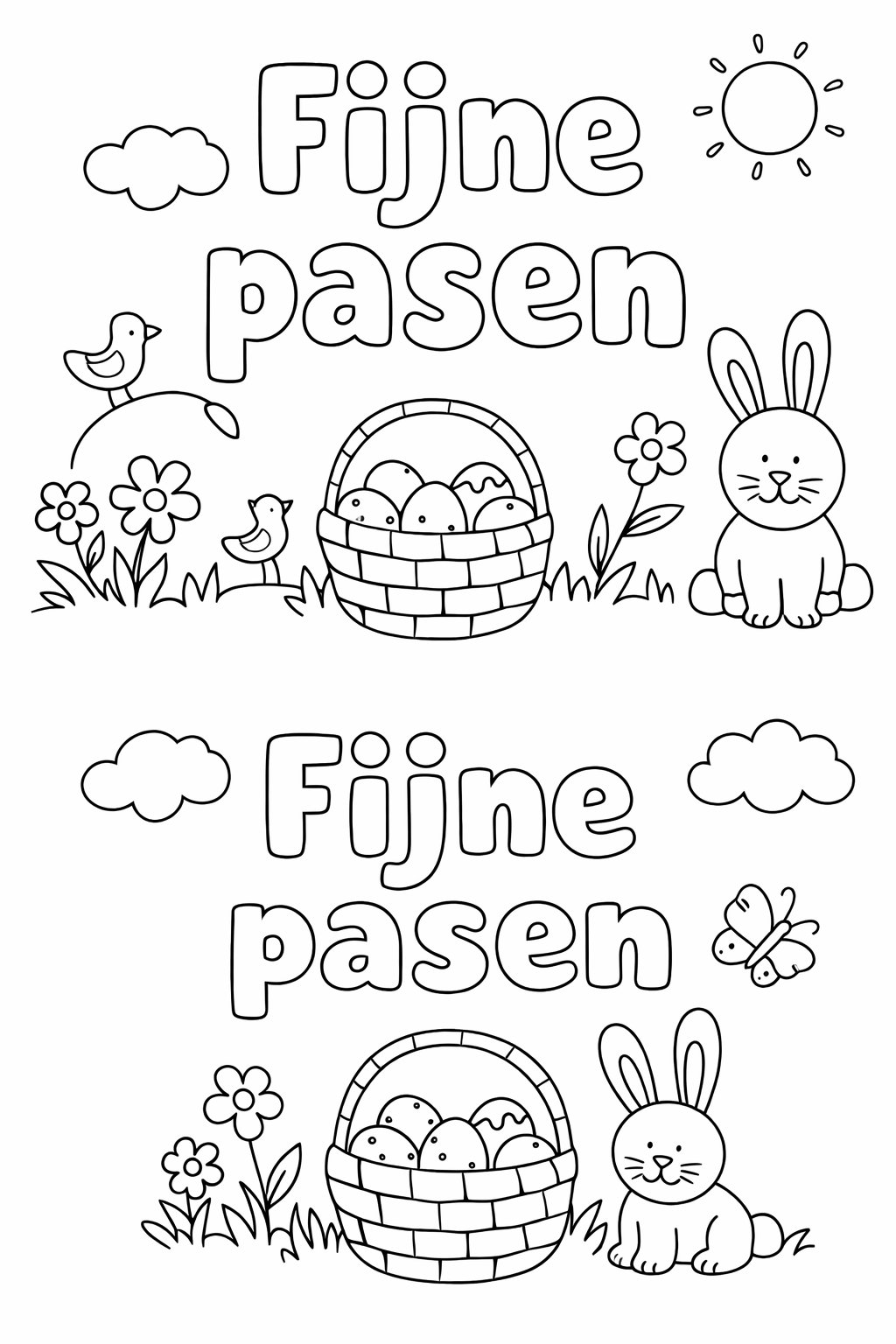 Coloriage Fijne pasen - Variante 4