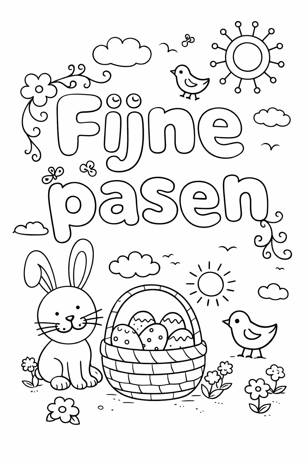 Coloriage Fijne pasen - Variante 10