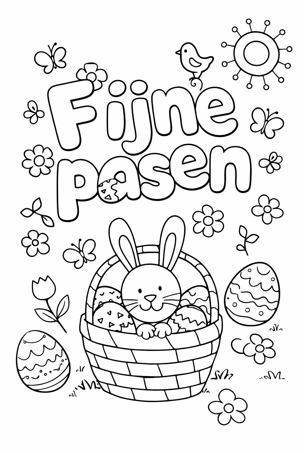 Coloriage Fijne pasen - Variante 11