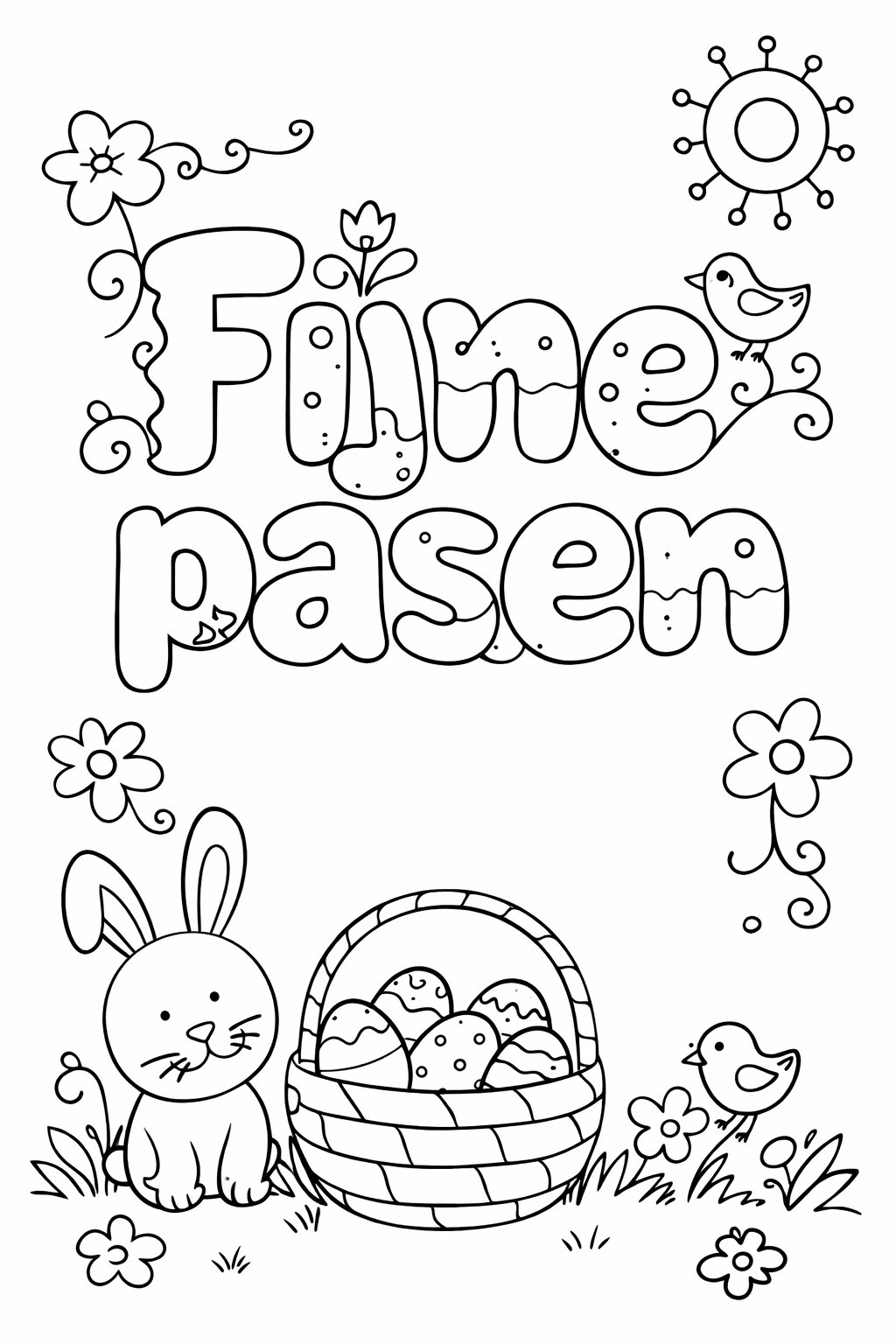 Coloriage Fijne pasen - Variante 12