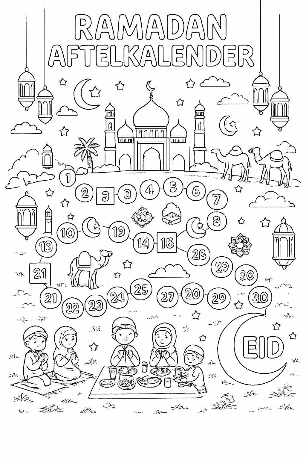 Ramadan kalender coloring page - Variant 8