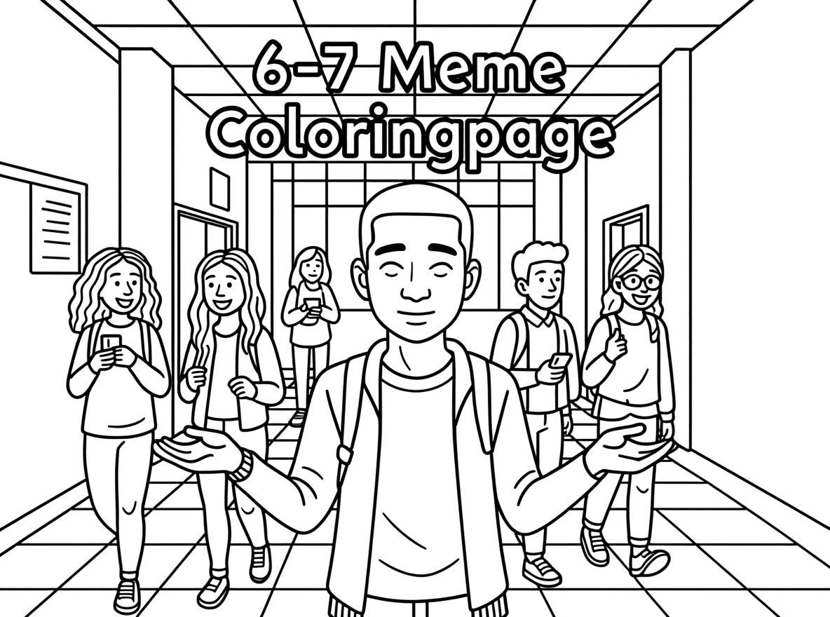 6 7 Meme Coloringpage