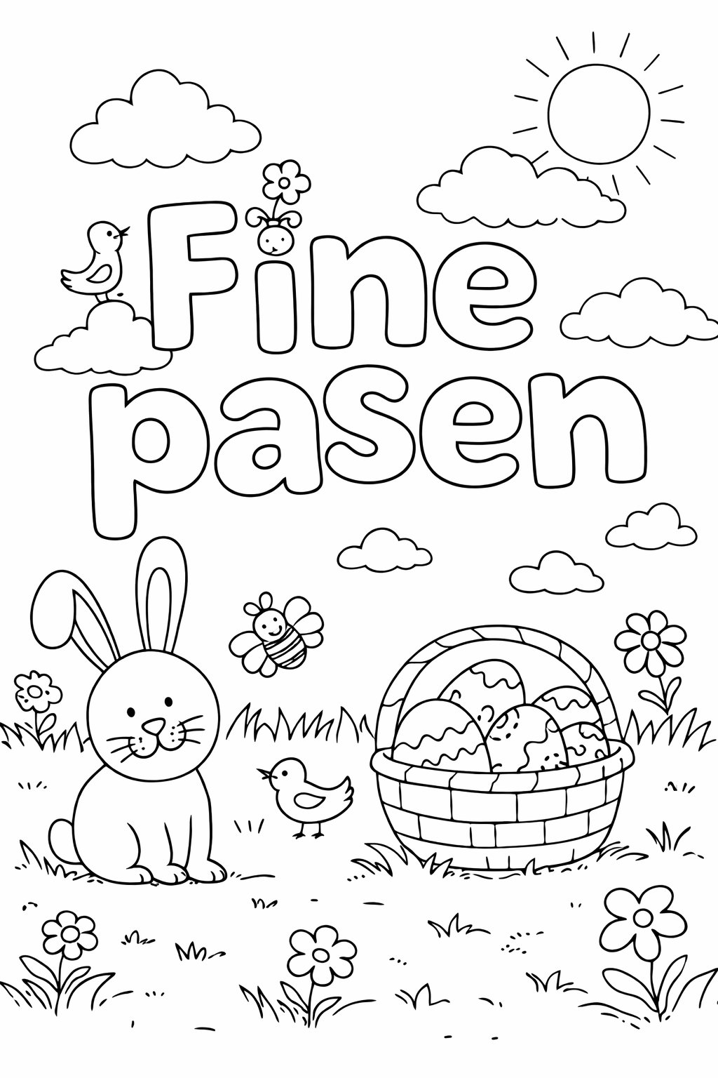 Coloriage Fijne pasen - Variante 5