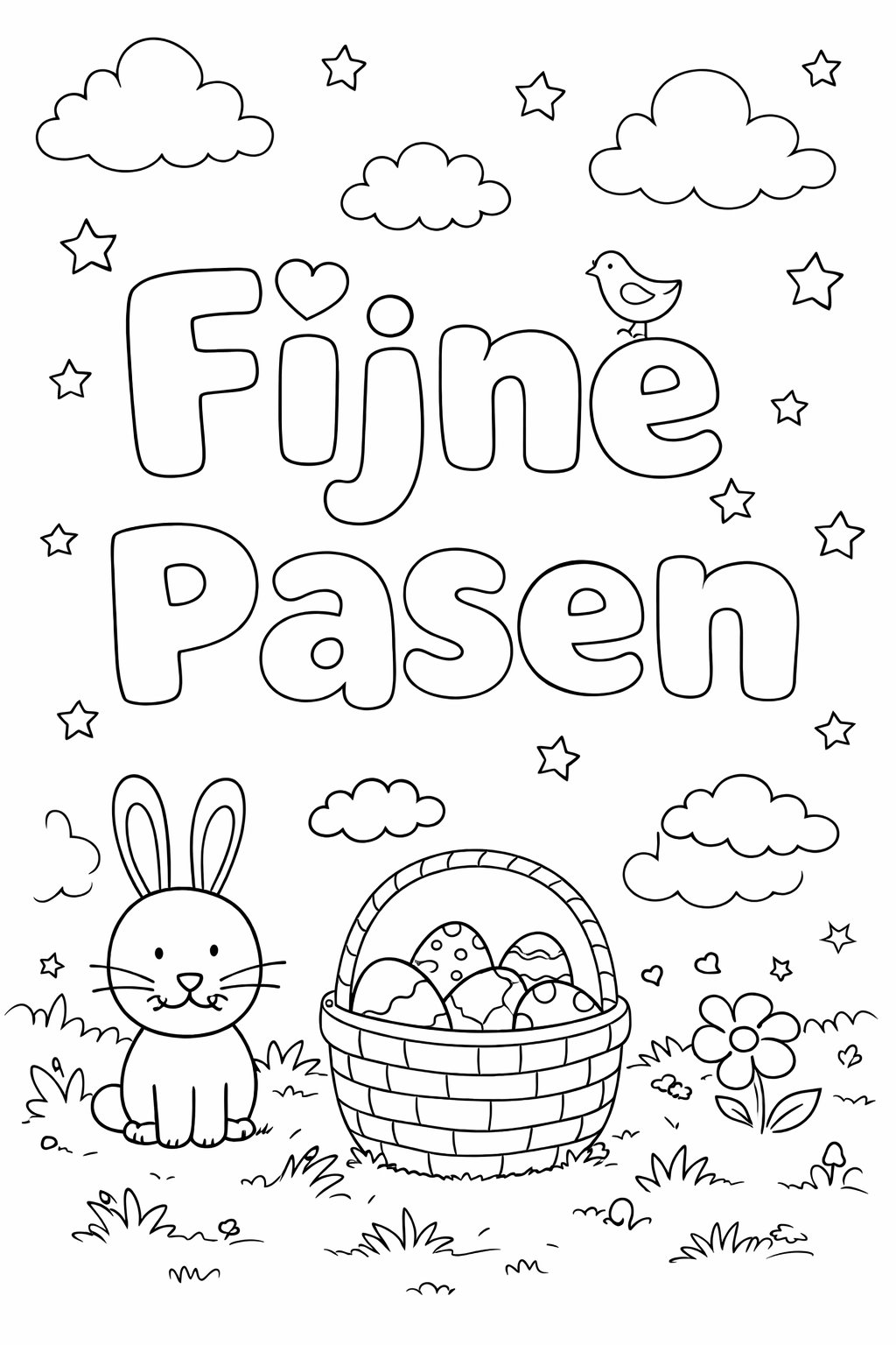 Coloriage Fijne pasen - Variante 6