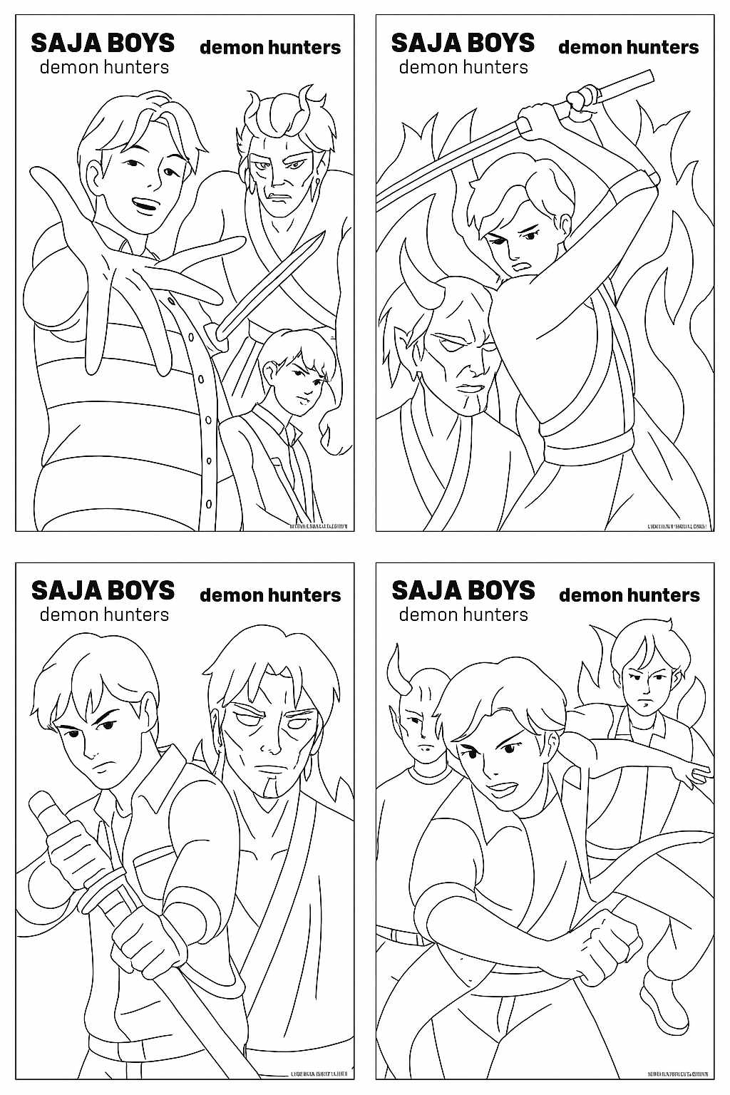 Free Saja Boys Demon Hunters Variant 2 Coloring Page For Kids Free Saja Boys Demon Hunters Variant 2 Coloring Page For Kids