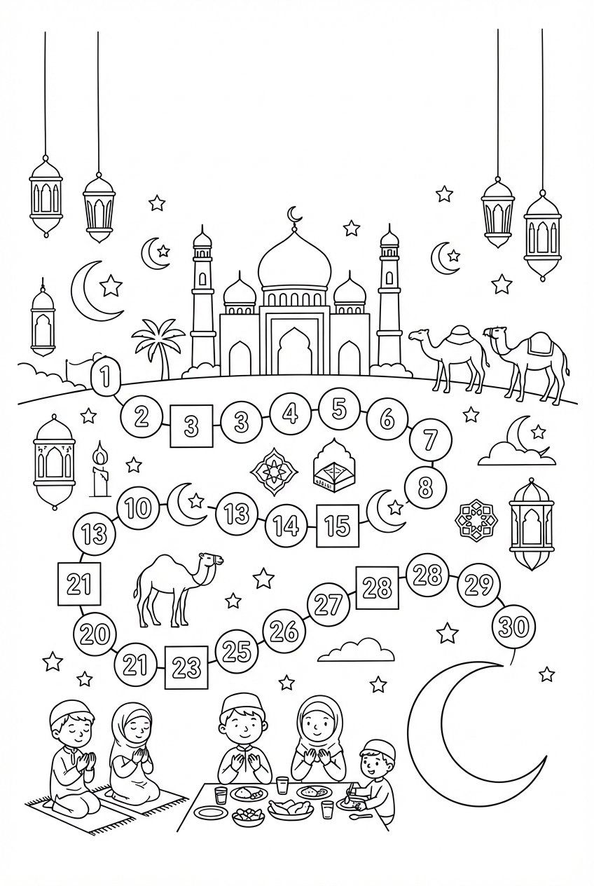 Ramadan Kalander coloring page - Variant 1