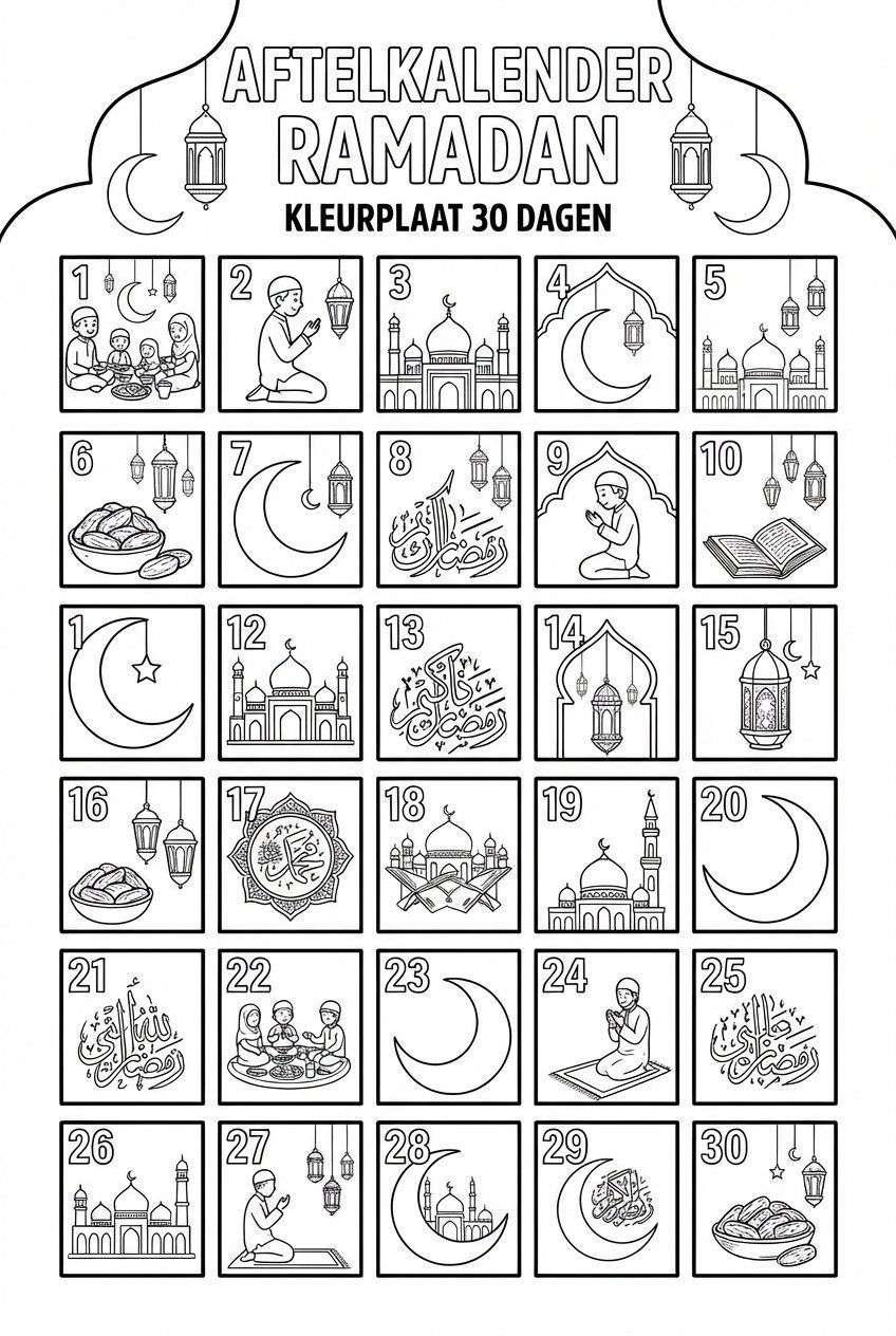 Ramadan kalender coloring page - Variant 6