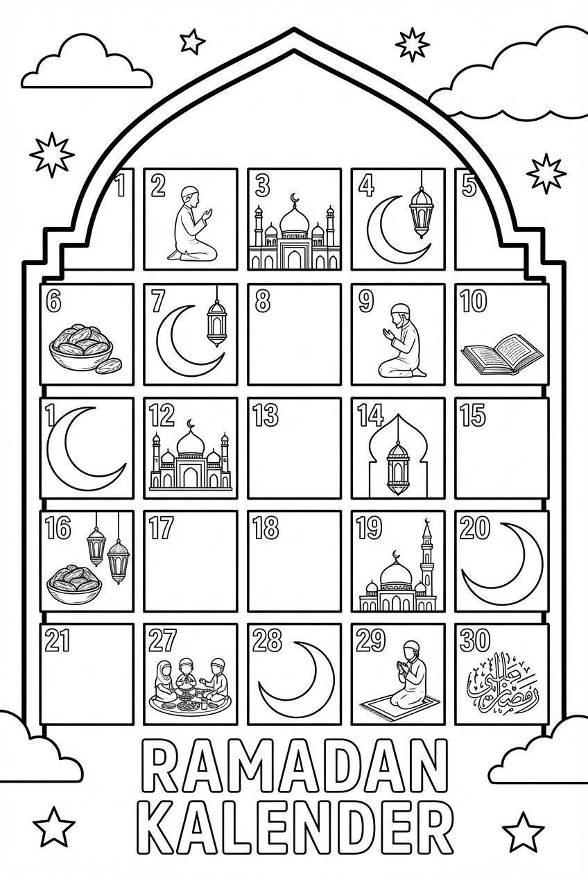 Ramadan kalender coloring page - Variant 8