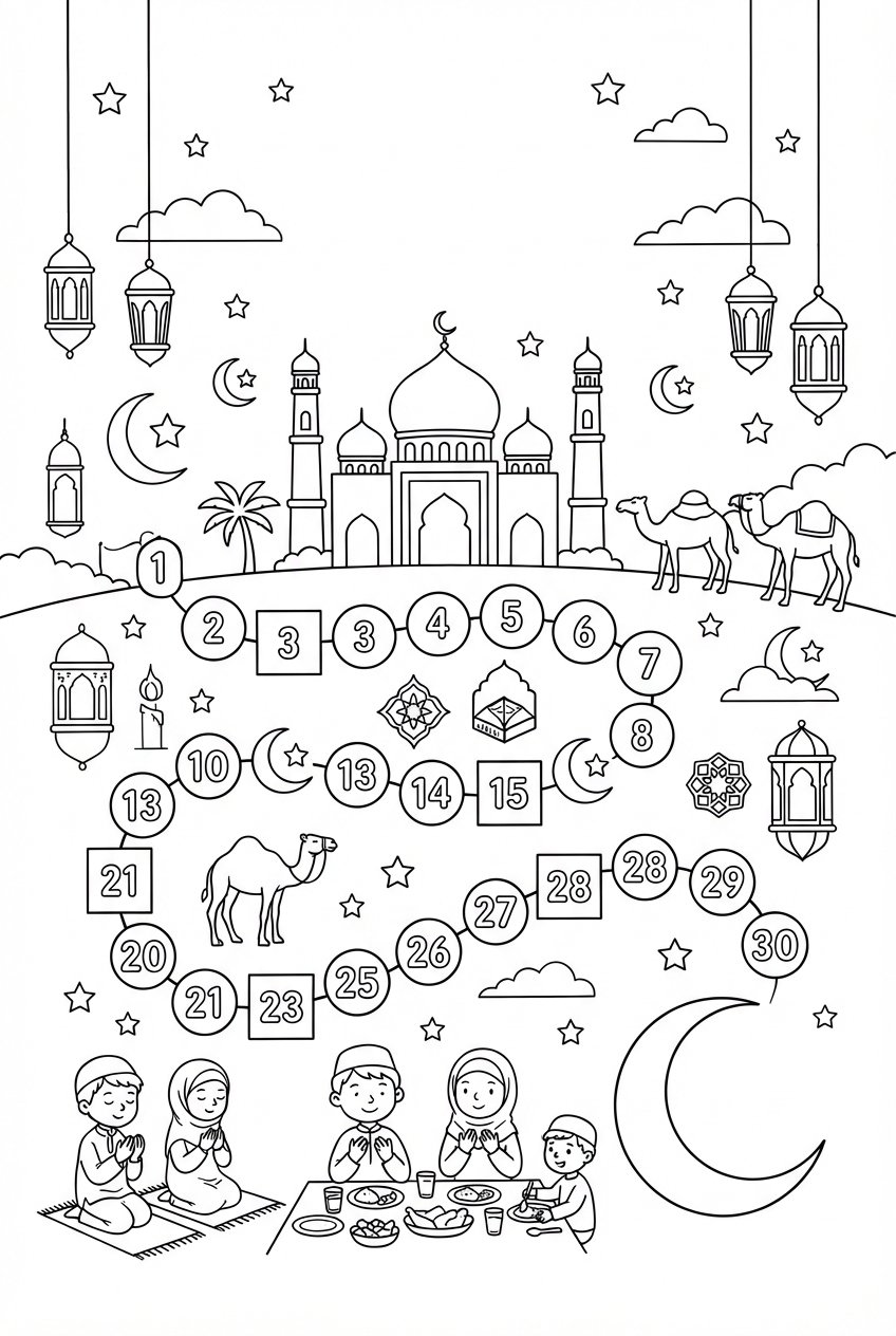 Ramadan Kalander coloring page - Variant 8