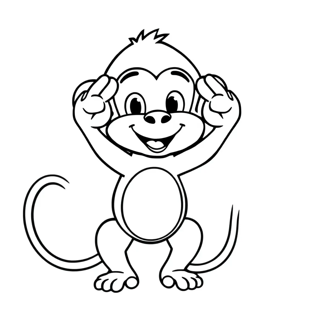Aap Jungle Cartoon Speels Vrolijk coloring page for children