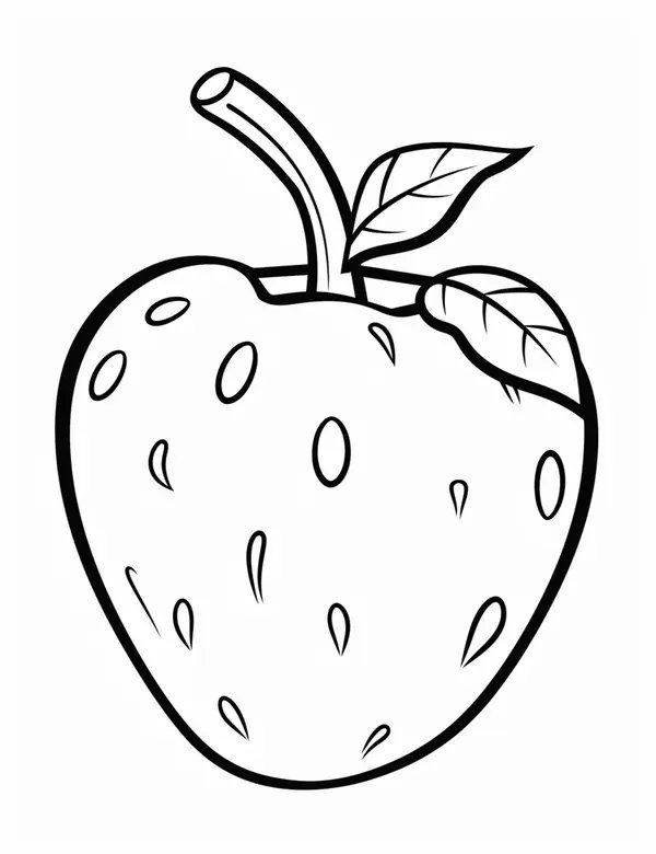 Aardbei Gemakkelijk coloring page for children