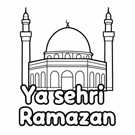 Aksa moskee kleurplaat voor kinderen