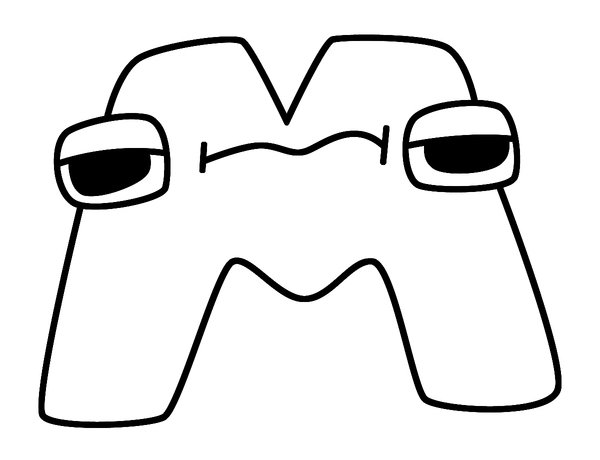 Alphabet Lore Letter M coloring page for children