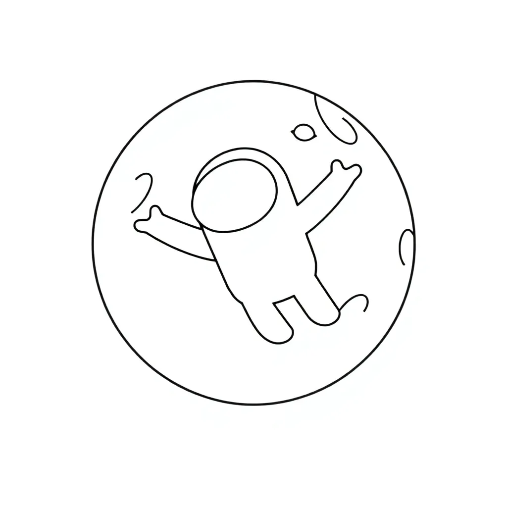 among, ruimte, personage, spel, black coloring page for children