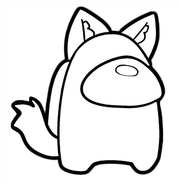 Among Us Cat coloring page for children