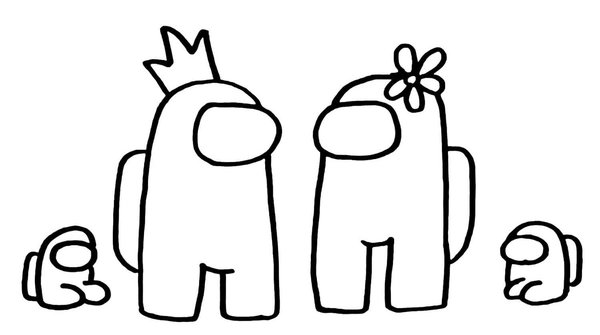 Among Us Familie coloring page for children