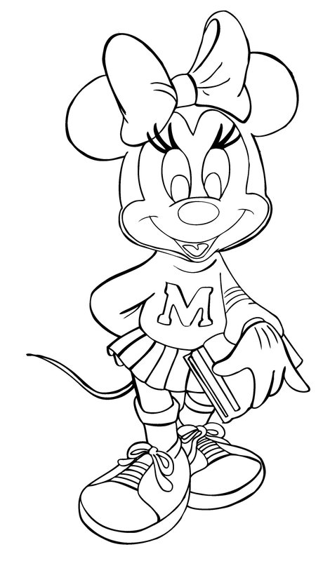 Plantilla de colorear Animadora Minnie Mouse