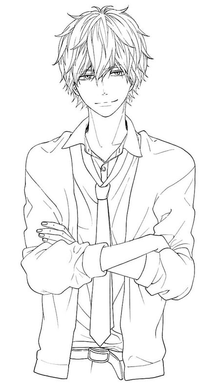 Anime Garcon En Blazer coloring page for children