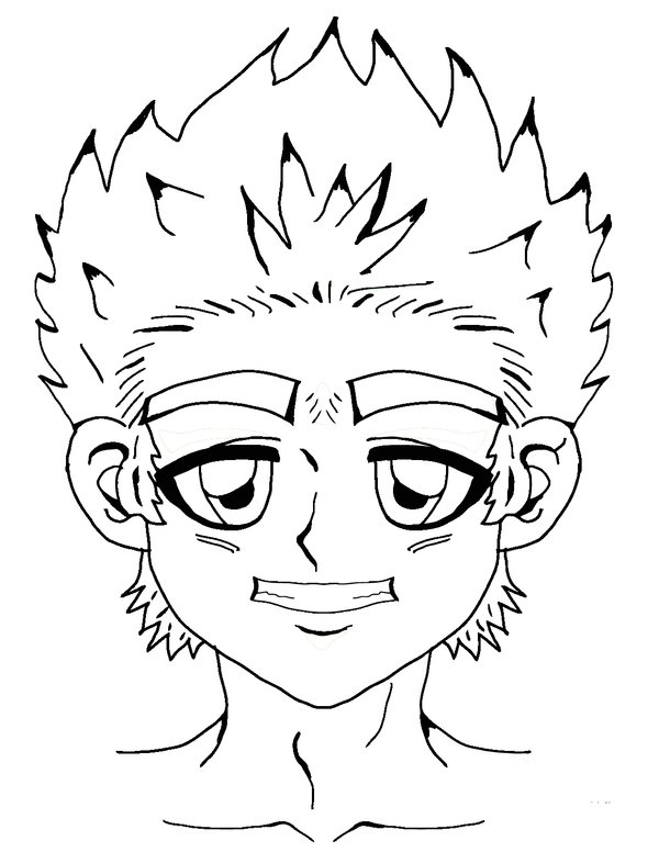 Anime Junge coloring page for children