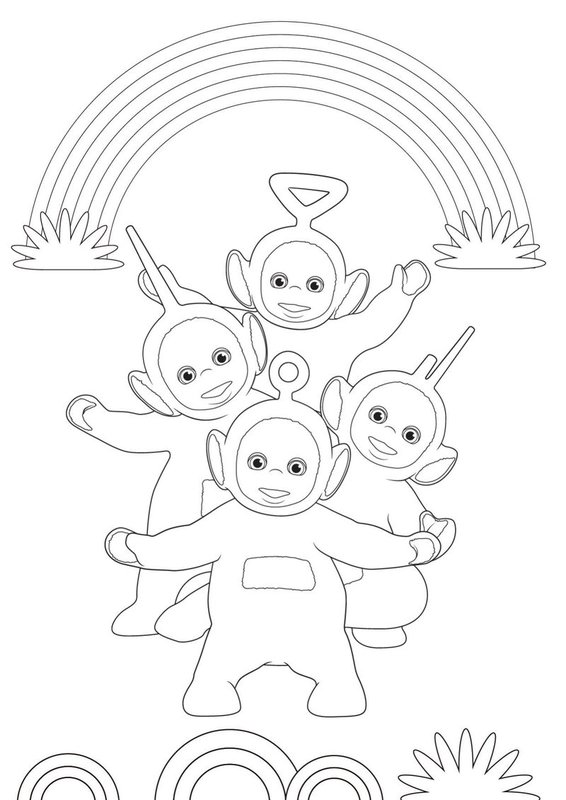 Arco Iris Con Los Teletubbies coloring page for children