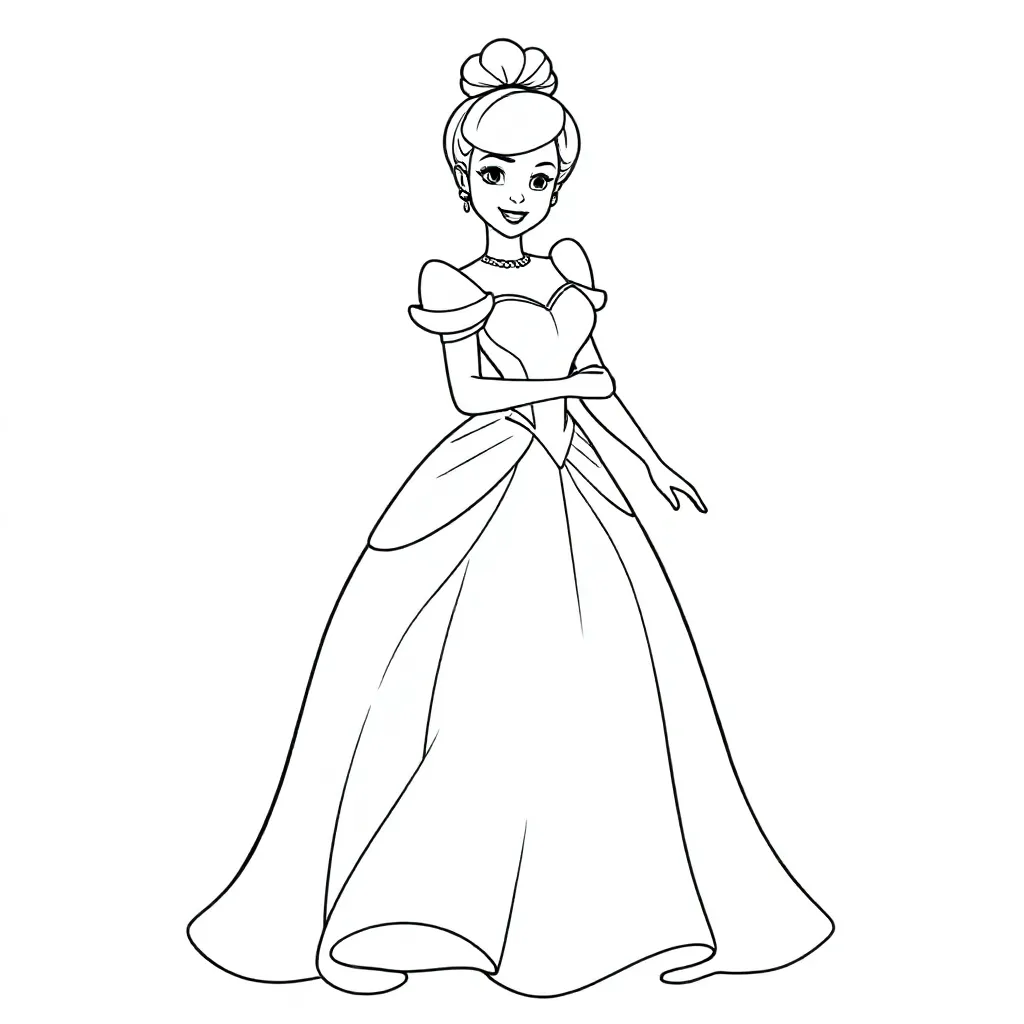 Assepoester Sprookje Disney Prinses Klassiek Verhaal Fantasie coloring page for children