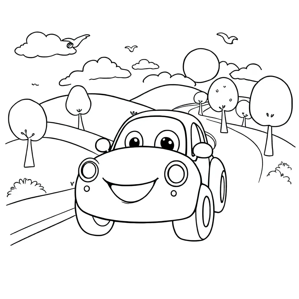 Auto coloring page for children