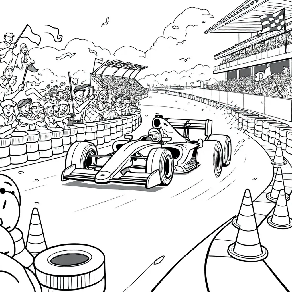 Auto Racewagen Snelheid Sport Bolide coloring page for children