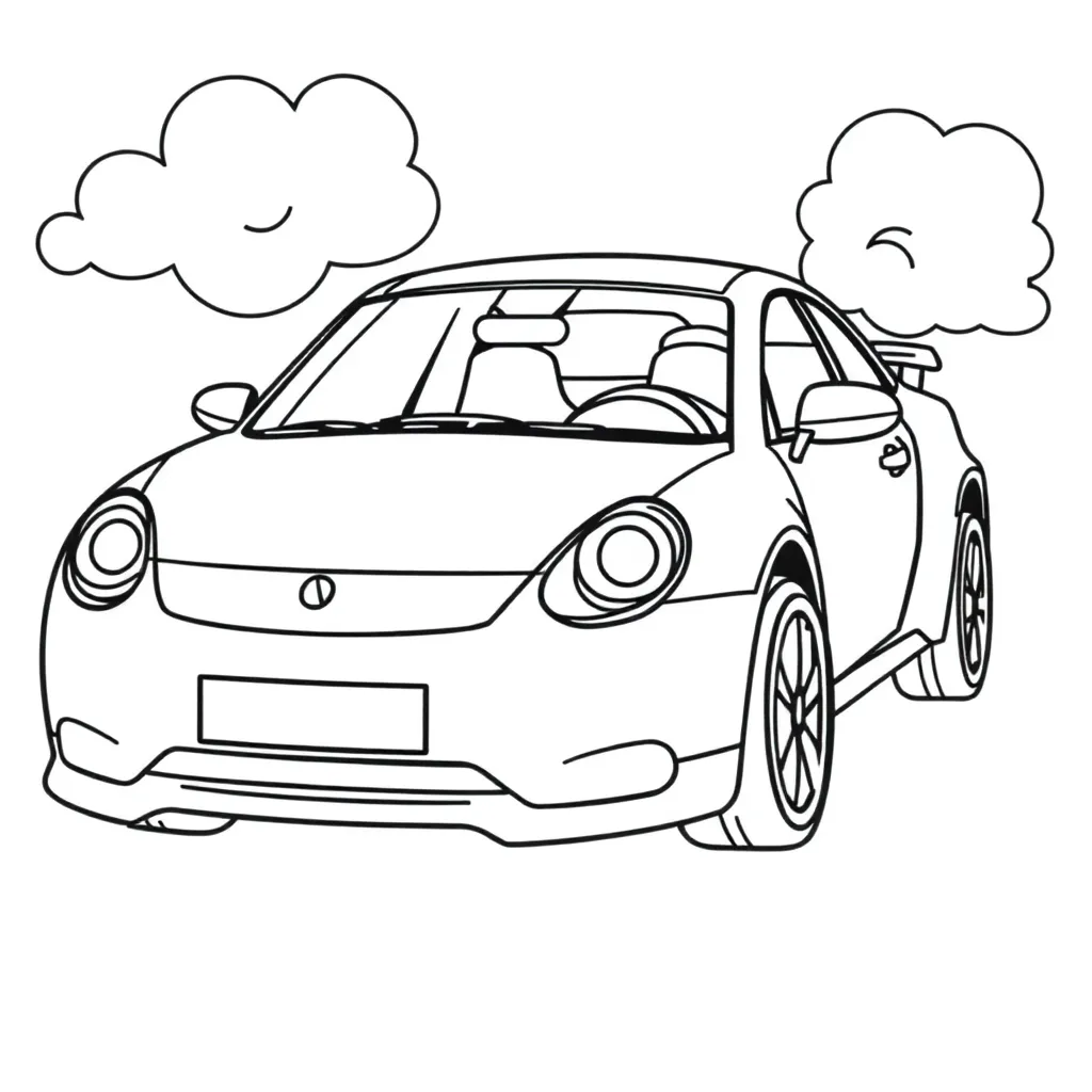 Auto Voertuig Race Sportief Klassiek coloring page for children