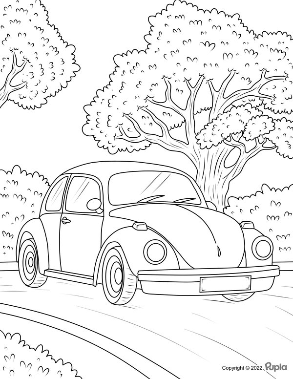 Autos Volkswagen Kafer coloring page for children