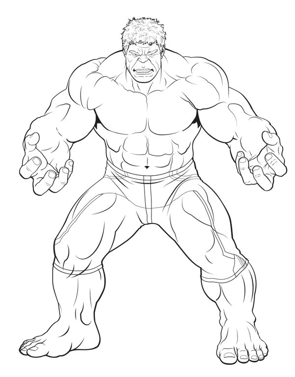 Avengers Hulk coloring page for children