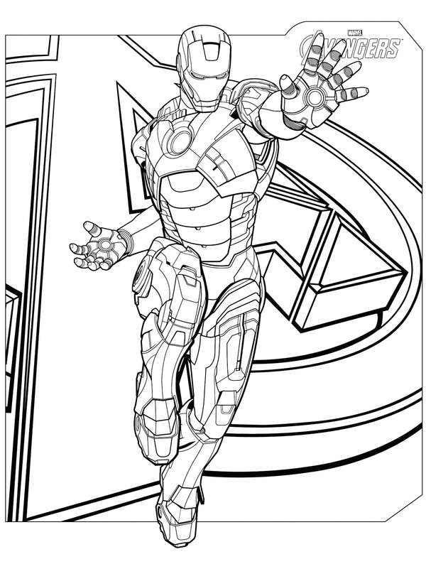 Avengers Iron Man coloring page for children