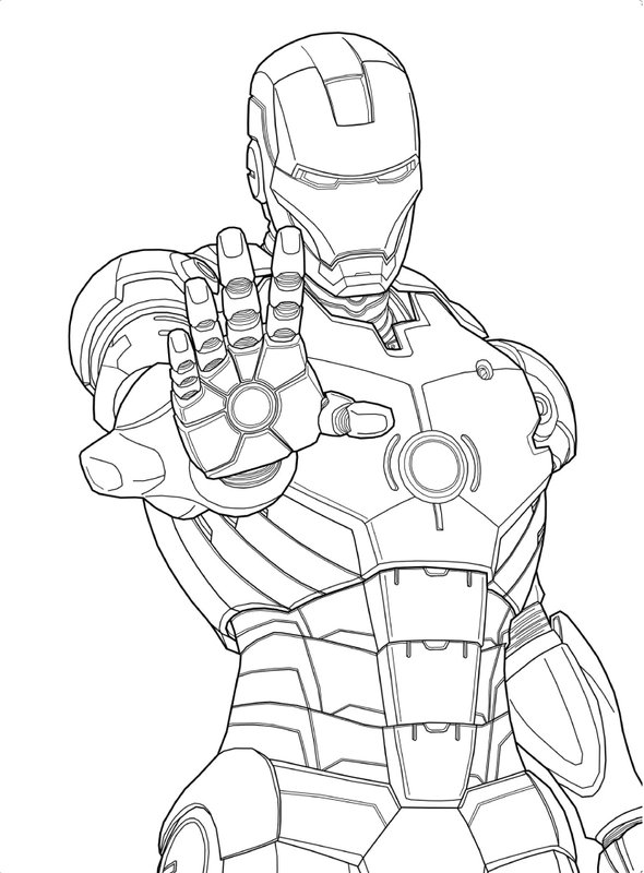 Avengers Iron Man Mano coloring page for children