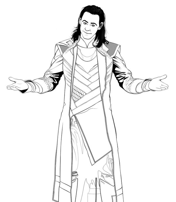 Avengers Loki coloring page for children