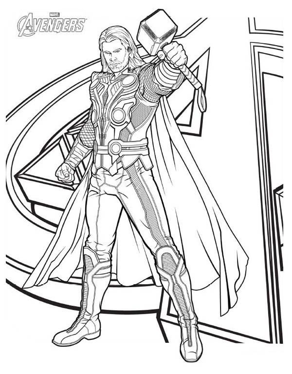 Avengers Thor coloring page for children