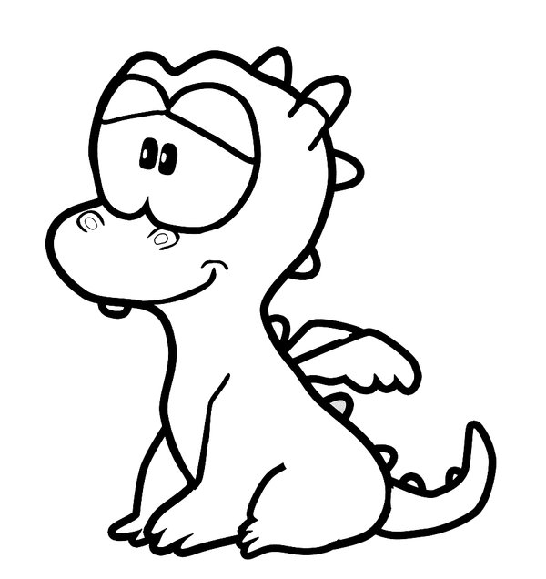 Baby Draak coloring page for children