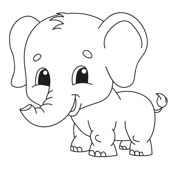 Baby Elefant coloring page for children