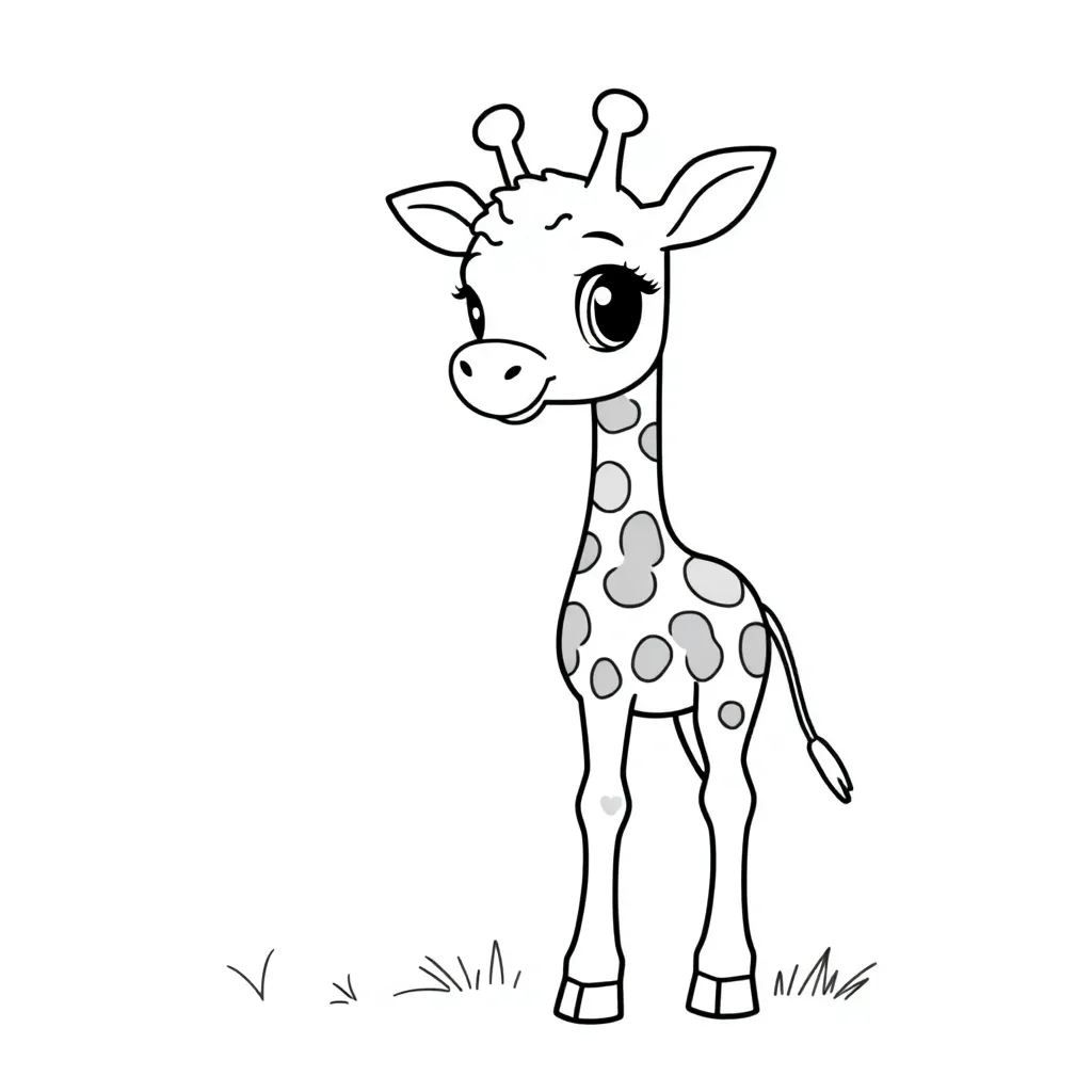 Baby Giraf coloring page for children