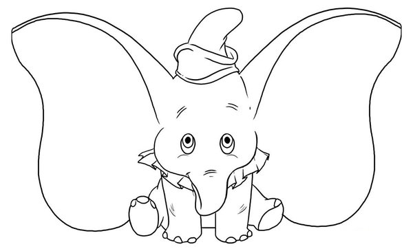 Baby Olifant Grote Oren coloring page for children