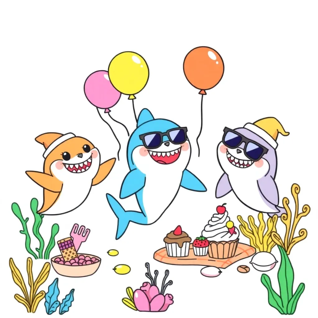Baby Shark Kleurplaten coloring page for children