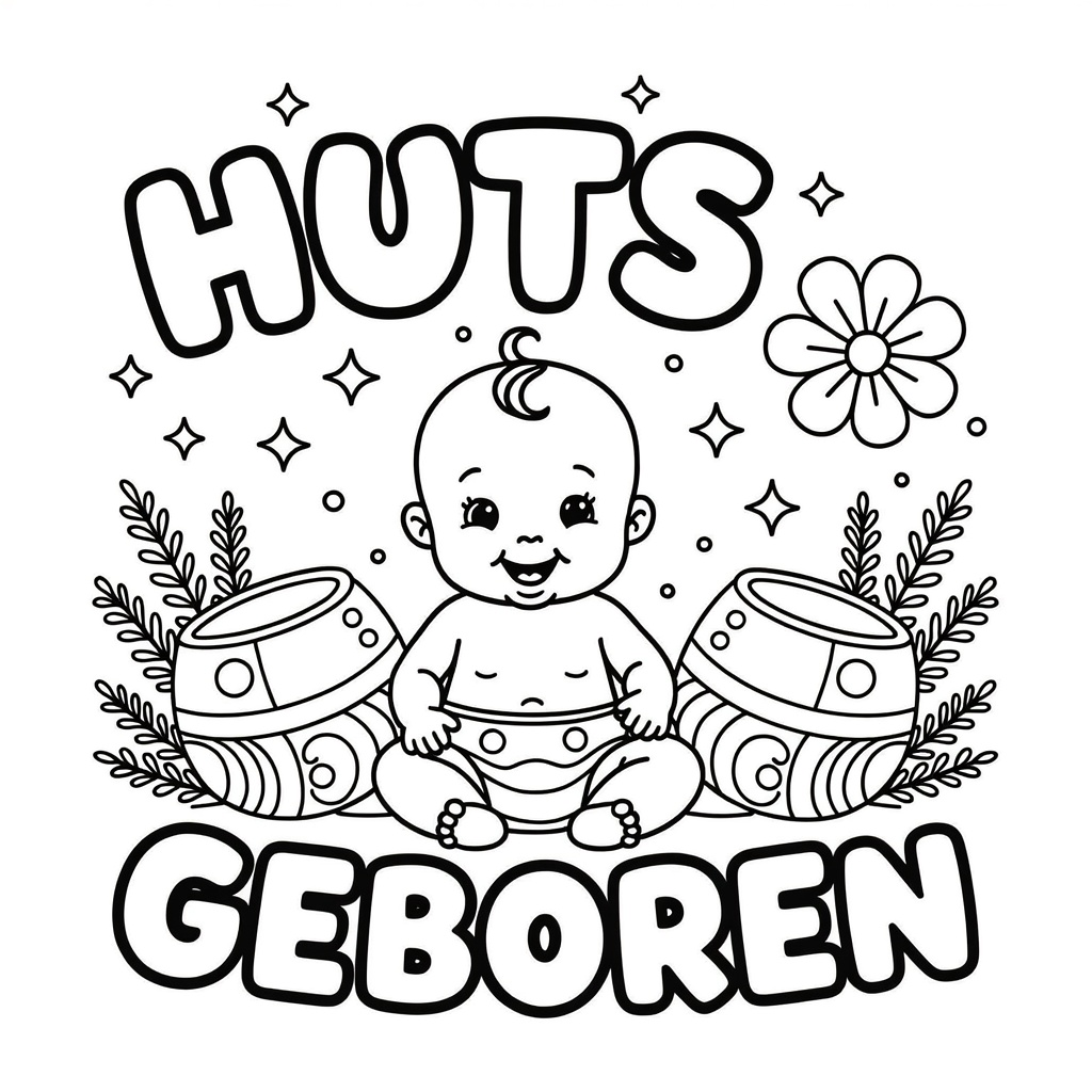 baby tussen de luiers coloring page for children