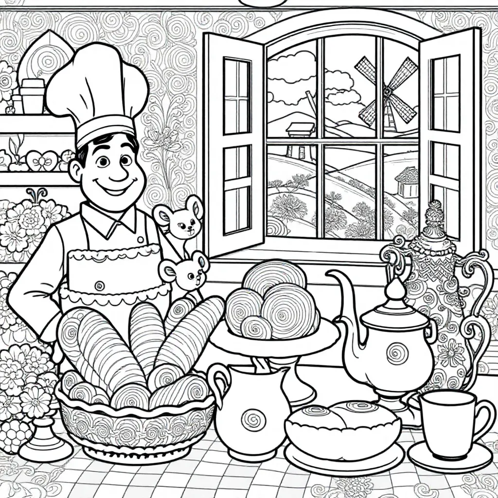 bakkersfeest coloring page for children