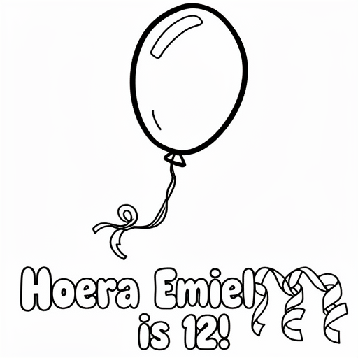 Ballonnen en slingers kleurplaat voor kinderen