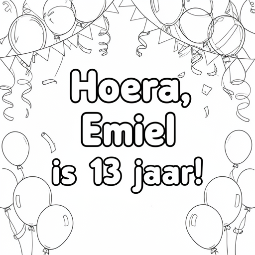 Ballonnen en slingers kleurplaat voor kinderen