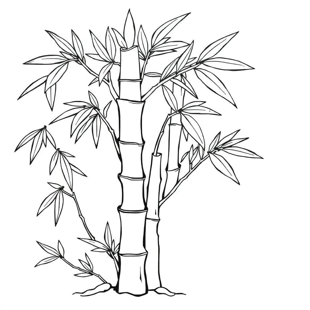 Bamboo coloring page for children